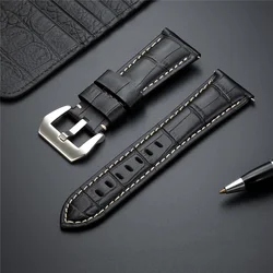 Genuine Cow Leather Watchbands 20mm 22mm 24mm 26mm Steel Buckle Watch Accessories Black Brown Blue Wristwatch Straps