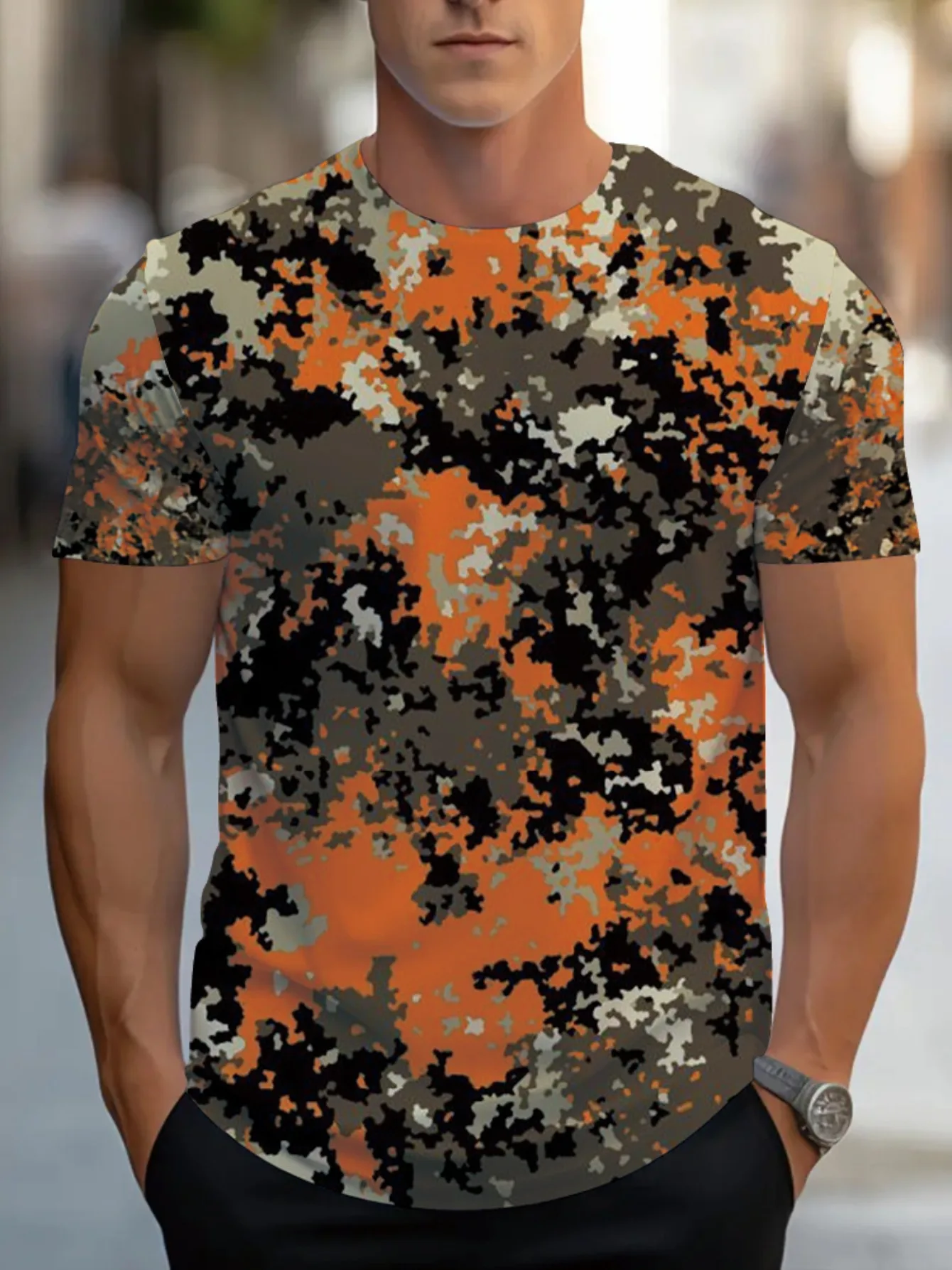 الكبار ثلاثية الأبعاد عالية الجودة التمويه تي شيرت رجالي للأنشطة الخارجية مثالية للرياضة و لباس غير رسمي الصيد ملابس للرجال