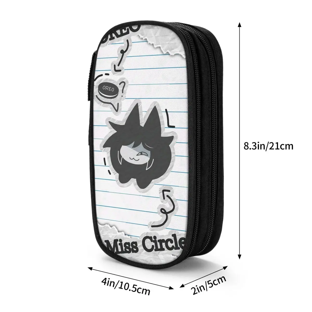 Miss Circle Cartoon Pencil Case for Boys Girls Gifts Pen Box Pencil Bag Stationery Supplies Pen Holder Bag