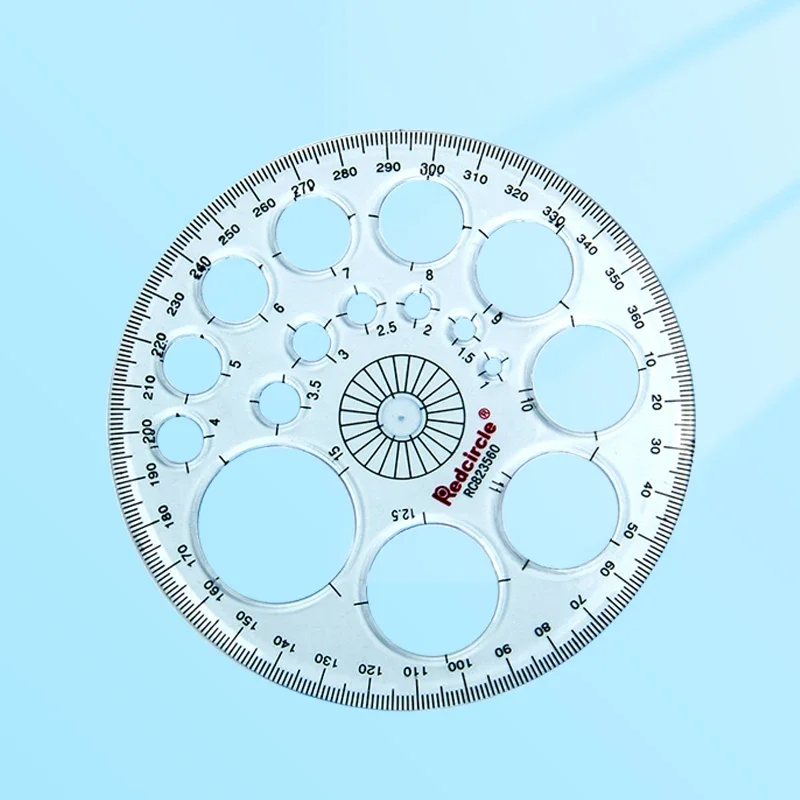 360 Degree Round Ruler Transparent High-grade Circle Ruler Office School Drafting Supply Protractor Template Tool Stationery