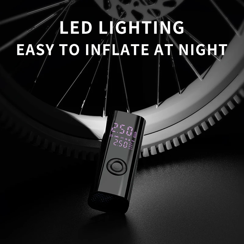 Cordless Portable Car Tire Inflation Accessories Automatic Stop Air Pump Heavy Duty Double Cylinder Air Compressor