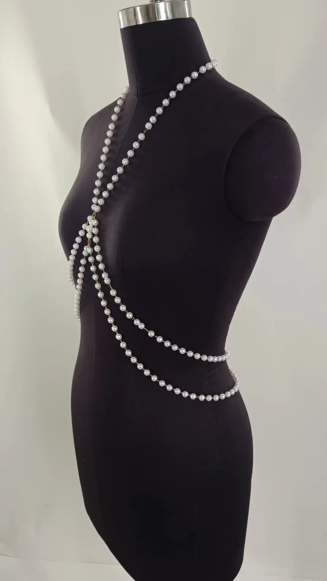 شيك إنس الأوروبية الأمريكية شارع العليا عطلة الأزياء اليدوية البلاستيك اللؤلؤ سلاسل أحزمة للنساء مثير سيدة حزام حزب #3