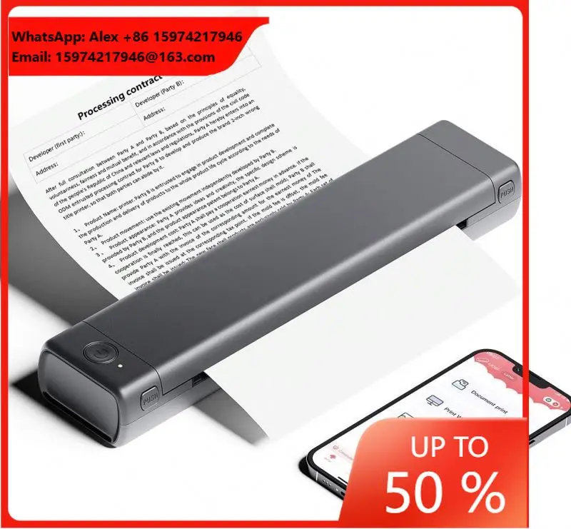 Phomemo M08F Portable A4 Printer No Need Ink Printing With Thermal Paper Blue Tooth Wireless Printer For Phone/pad/PC