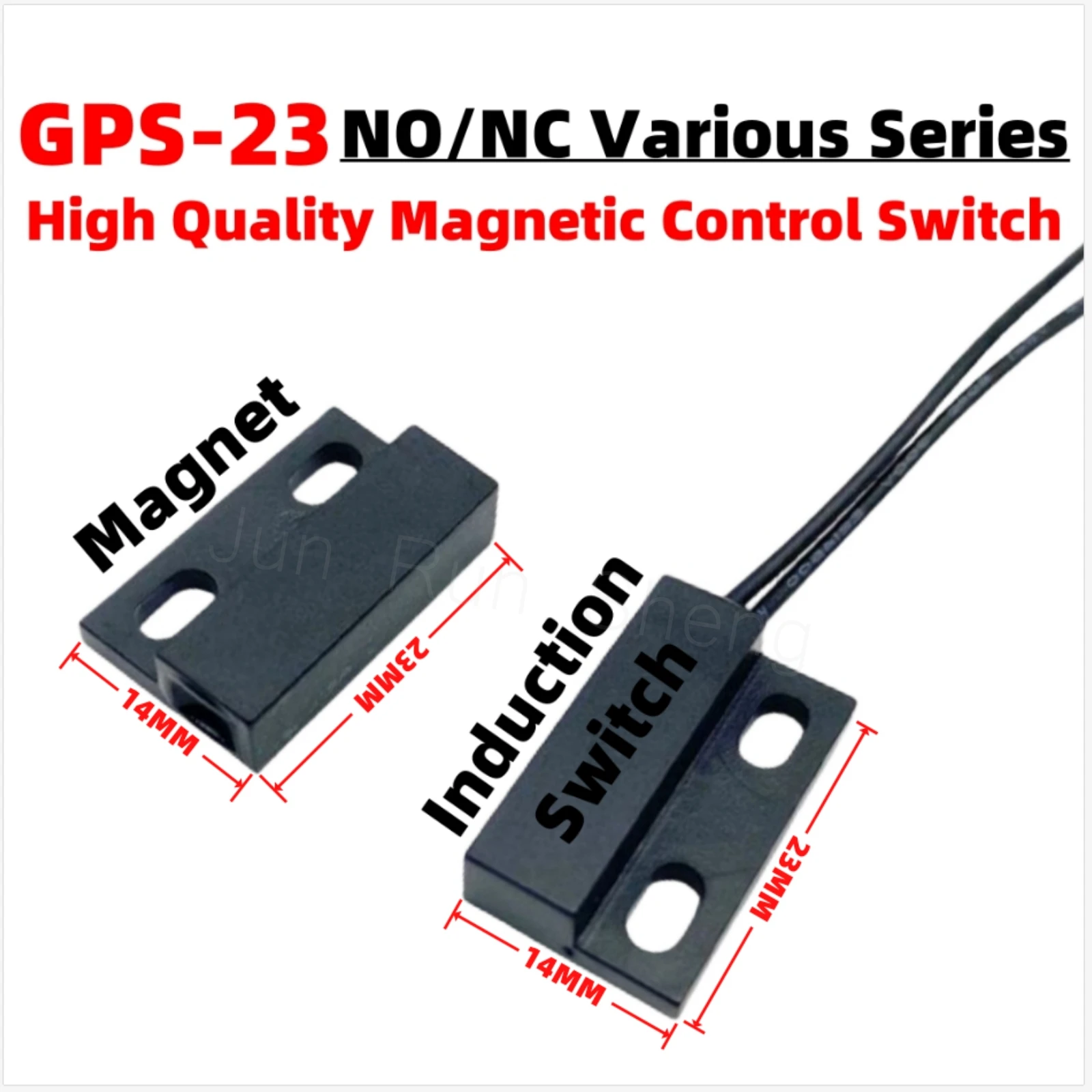 5PCS GPS-23 Door Window Magnetic Control Reed Switch Normally Closed/Open NO/NC 23*14MM Magnet Contact Distance Inductive Sensor