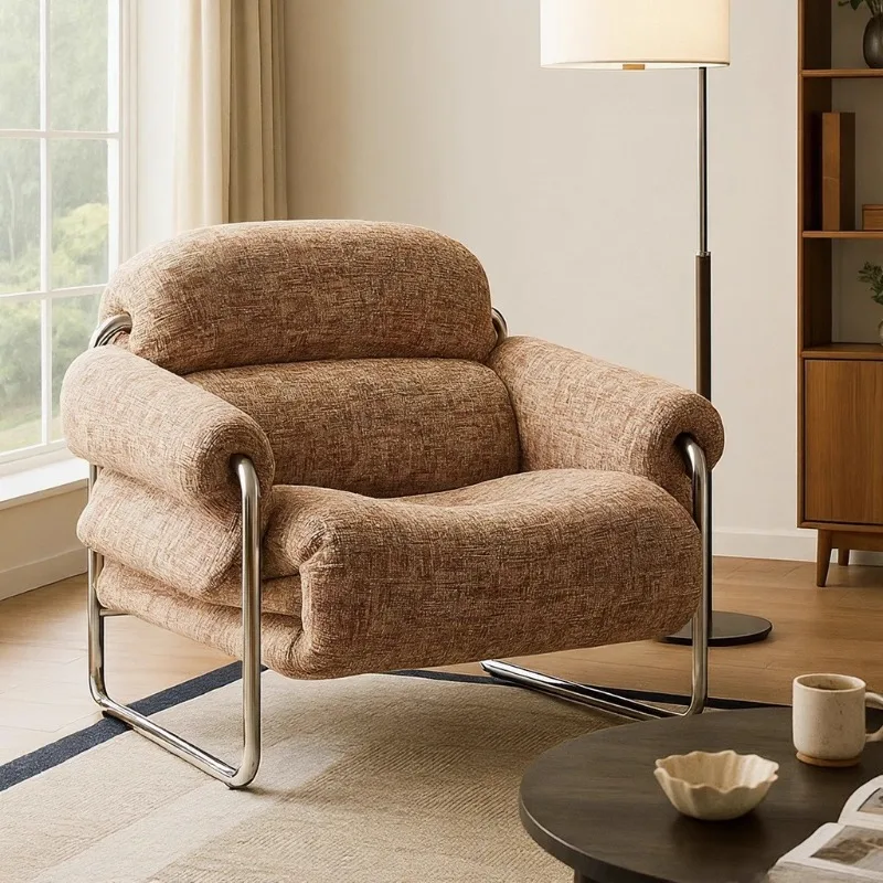 Single sofa chair Living room home fabric solid wood single chair