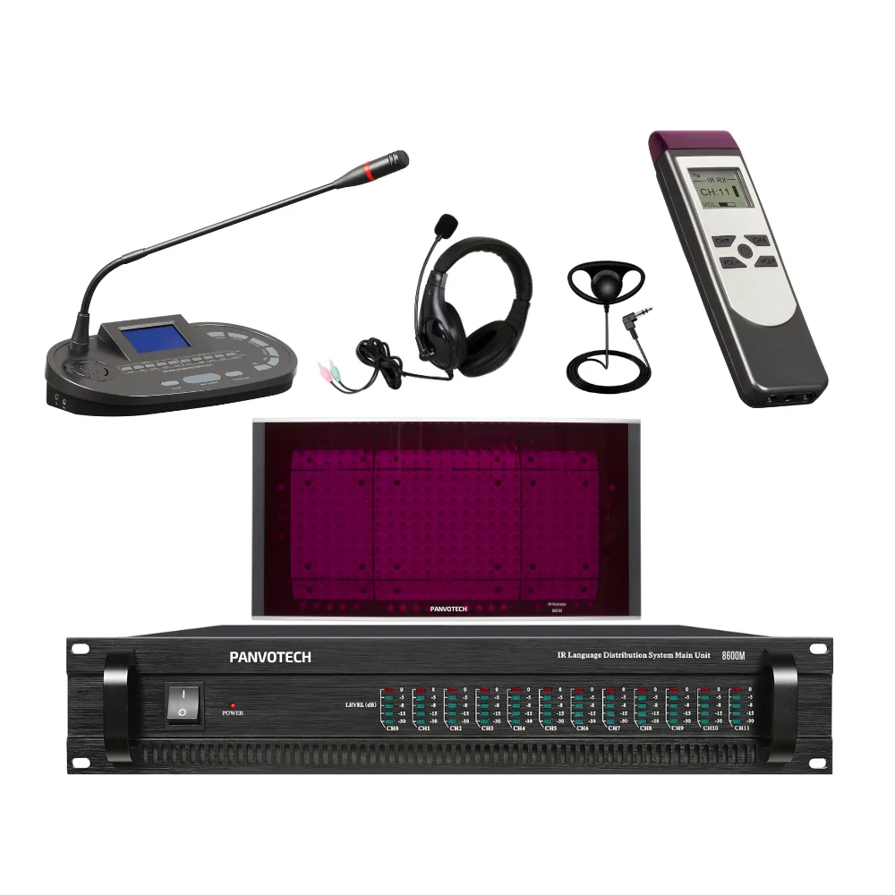 Panvotech Multi Languages Infrared Translation Equipment Simultaneous Interpretation Device Language Distribuiton