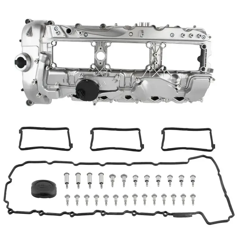 11127570292 Aluminum Valve Cover w/ Gasket for BMW 135i 335i 640i 740i X3 X5 N55 for N55B30 335i 535i 640i 740i 3.0L