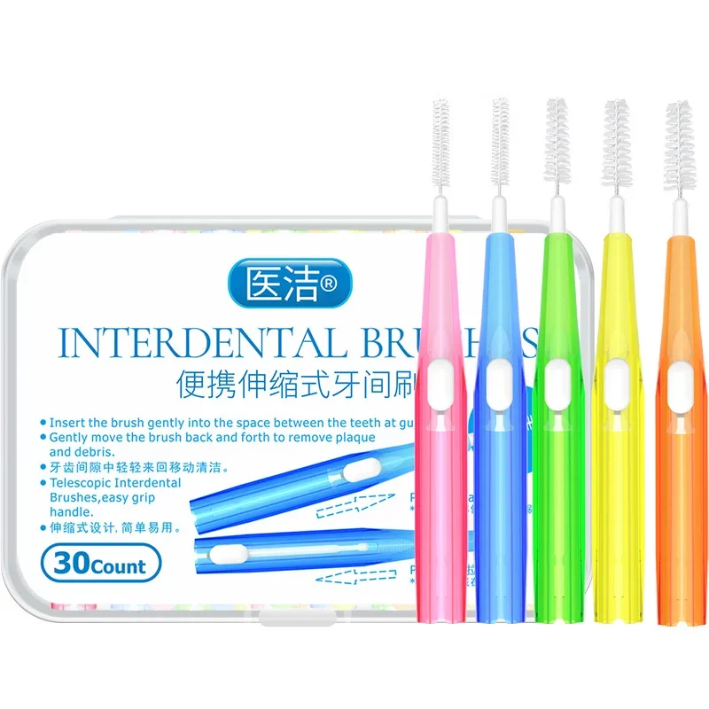 30Pcs/set I Shaped Interdental Brush Denta Floss Interdental Cleaners Orthodontic Dental Teeth Brush Toothpick Oral Care Tool