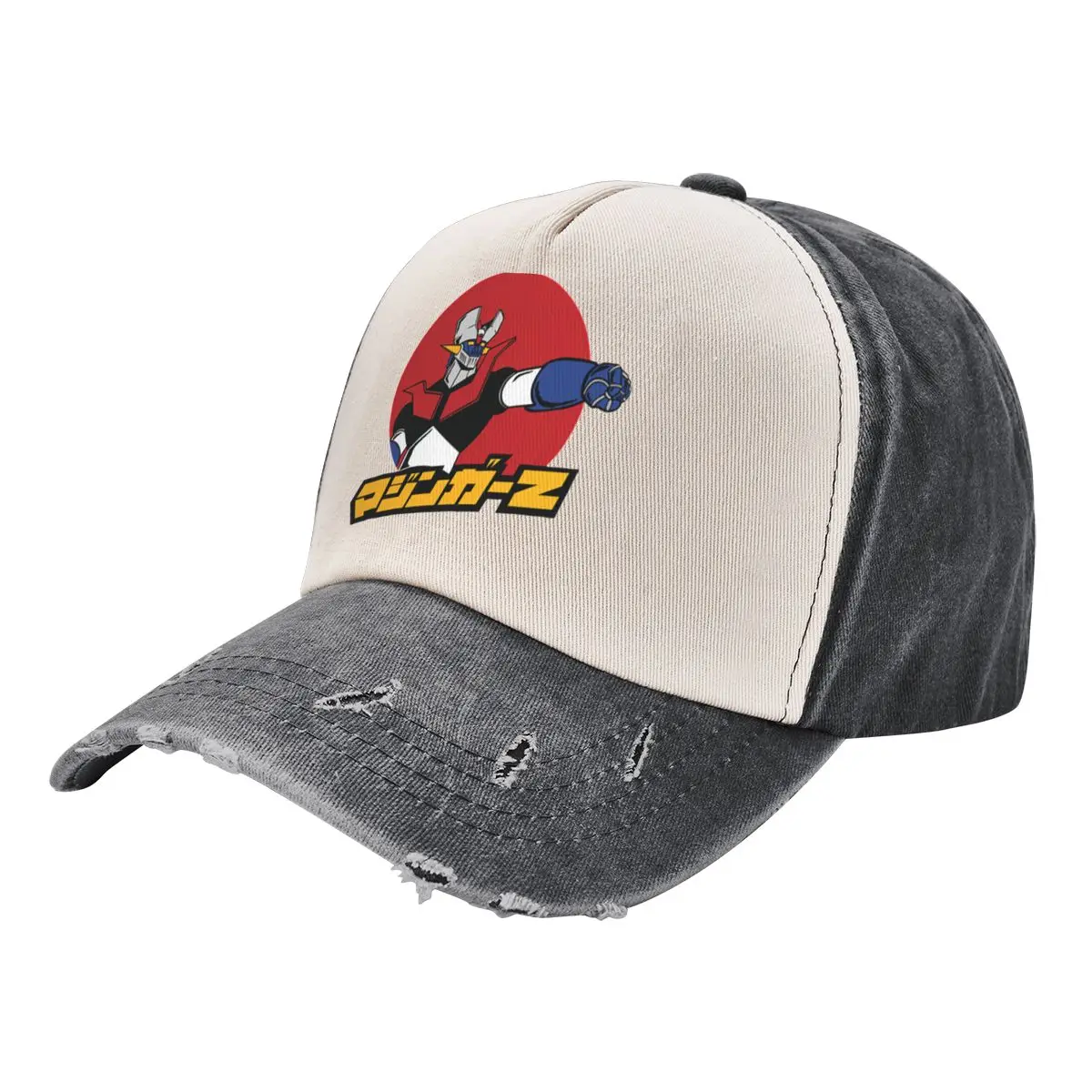 Mazinger Z Robot Baseball Cap Distressed Denim Washed Goldorak Grendizer Actarus Manga Headwear Unisex Running Golf Gift Hat Cap