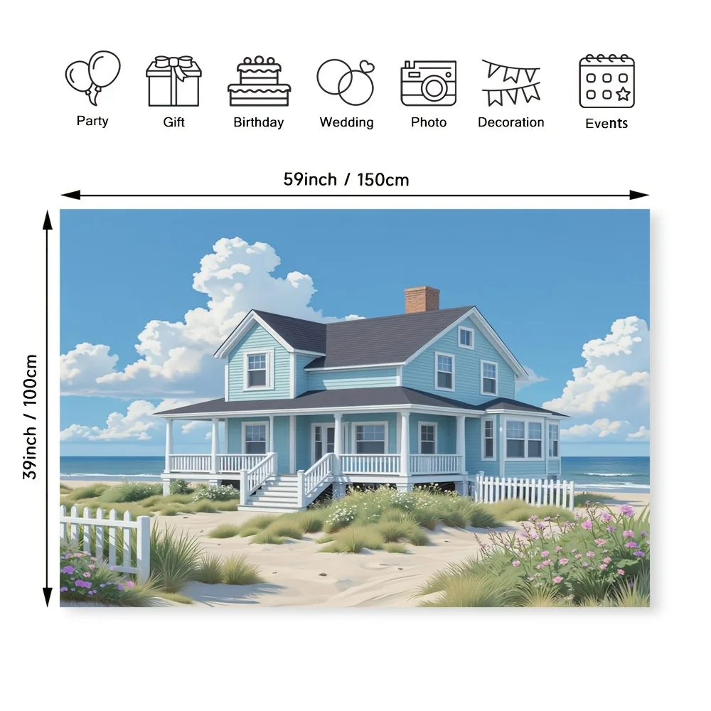 Rustic Coastal Beach House Tapestry Wall Hanging Summer Nautical Decor Backdrop Seaside Farmhouse Home Decoration Art Print Anni