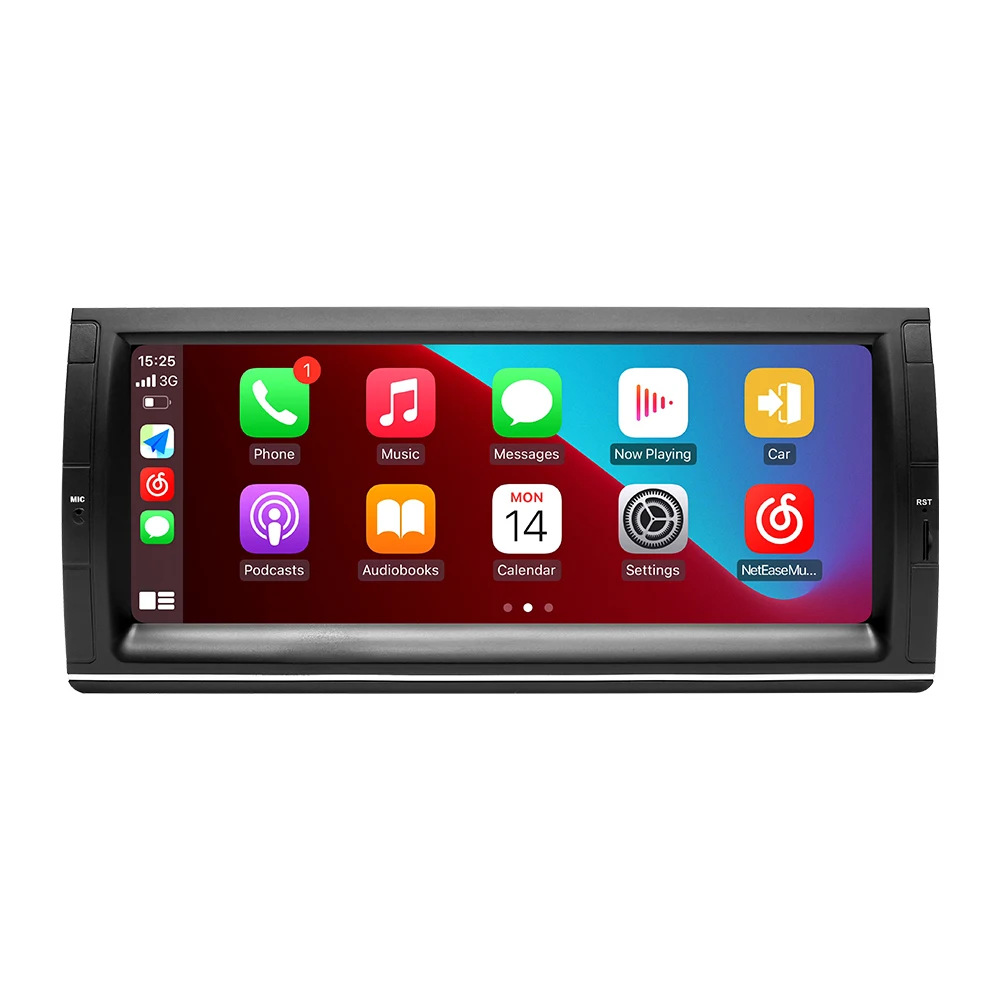 10.25Inch 1280*480 IPS Scherm Draadloze Carplay Auto Multimedia Radio Voor BMW E39 E53 M5 1995-2003 Android 14 Octa Core GPS Speler - afbeelding 2