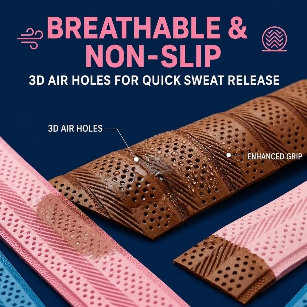 Anti-slip Sport Fishing Rods Over Grip Embossed Texture Glossy Surface Badminton Racket Grip Tape Sweat Absorbing Macaron Colors
