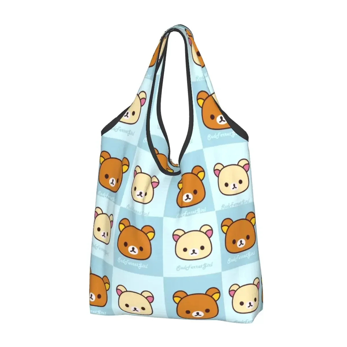 

Rilakkuma Grocery Bags Durable Large Reusable Recycle Foldable Heavy Duty Korilakkuma Shopping Eco Bag Washable With Pouch