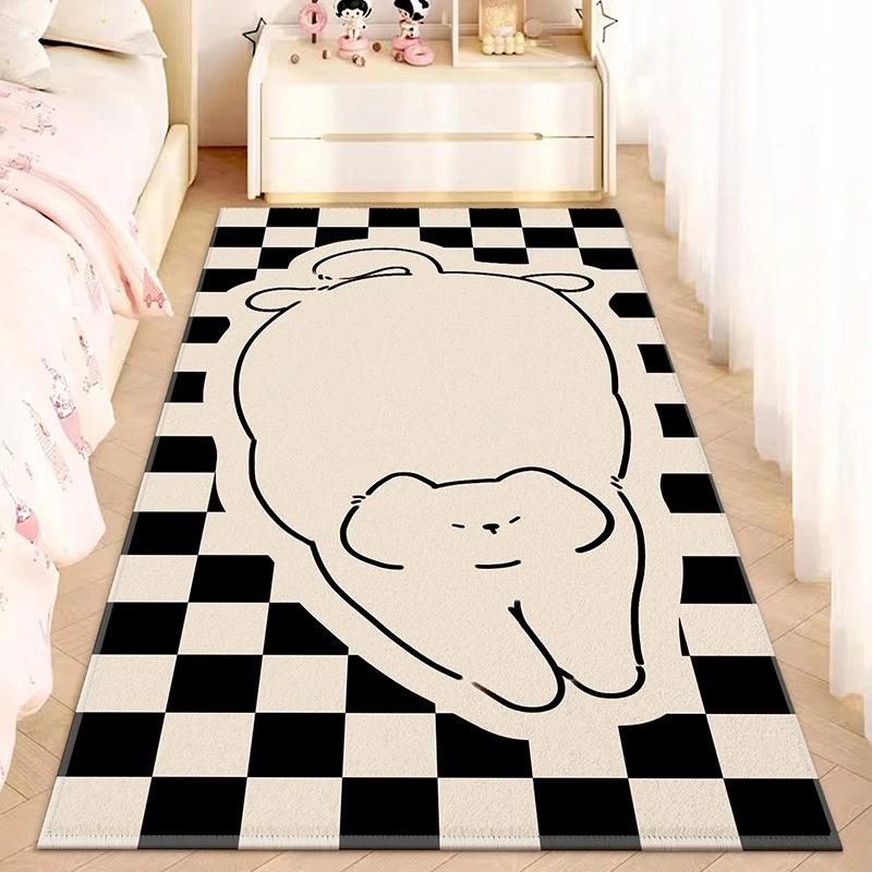 2024 New Cartoon Bear Bedside Carpet Bedroom Room Fluffy Soft Living Room Carpets Winter Non Slip Children Sofa Coffee Table Rug