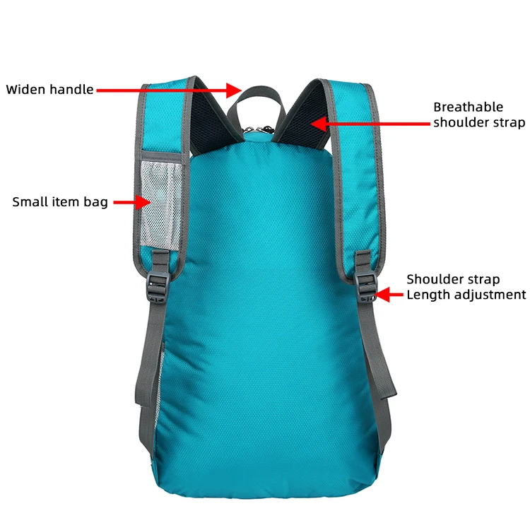 28l packbarer Rucksack faltbare ultraleichte Outdoor-Reisetasche großer zusammen klappbarer Rucksack Wander reise rucksack Bergsteiger-Tages rucksack Geringes Gewicht hohe Kapazität Wasserabweisendes Gewebe Top Punc – Detail 4