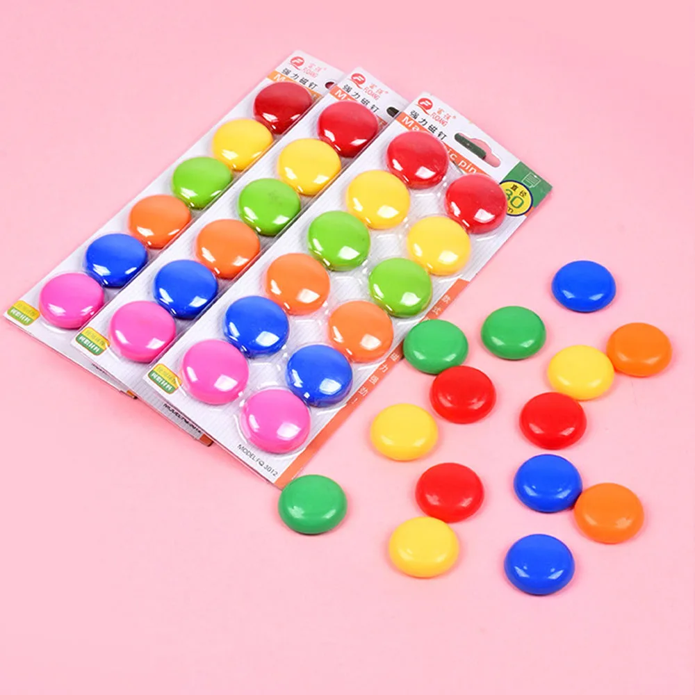 Set Colorful Round Magnets Pins 30mm Strong Magnetic Buttons Whiteboard Fridge Magnets Notice Board Map Fixed Magnetic Buckle