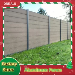 High-Traction Wood Grain Grass Fence Composite Wood Garden WPC Fence Panels Low Maintenance Full and Half Privacy Fence