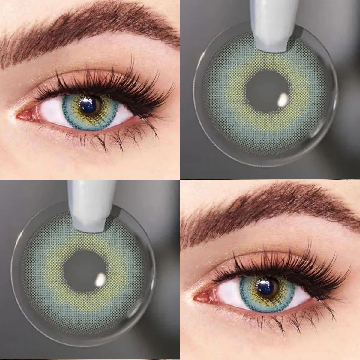 VISUASHOW Profound Green Halbjährliche Einweg-Farbige Kontaktlinsen Natürliche Vergrößerungslinse Komfort für Tägliches Make-up