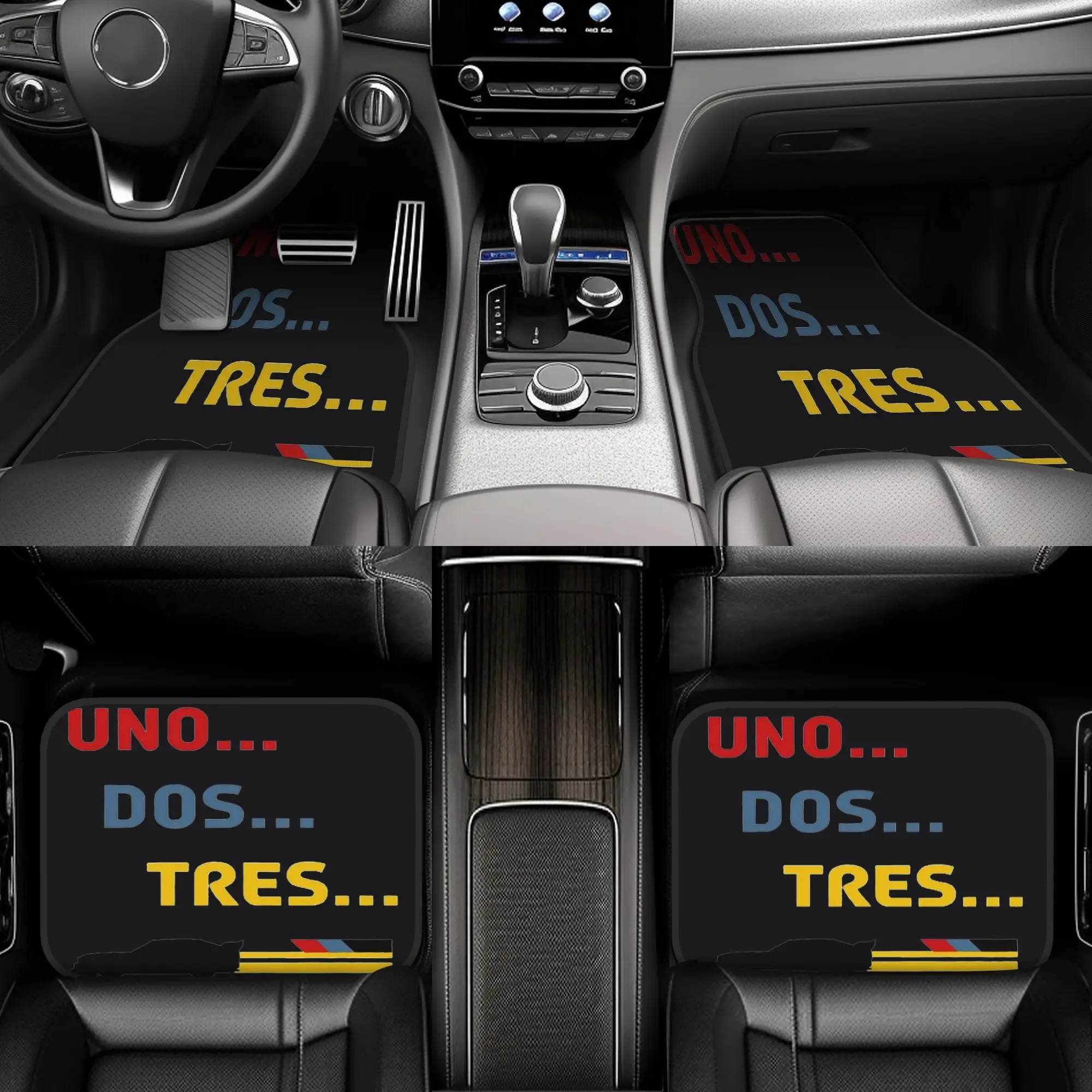 4pcs Uno, Dos, Tres, Quattro For AUDI Quattro Group B Pillow Car Floor Mats, Durable, Fit For Cars, Ideal Gift, Vehicle Interior