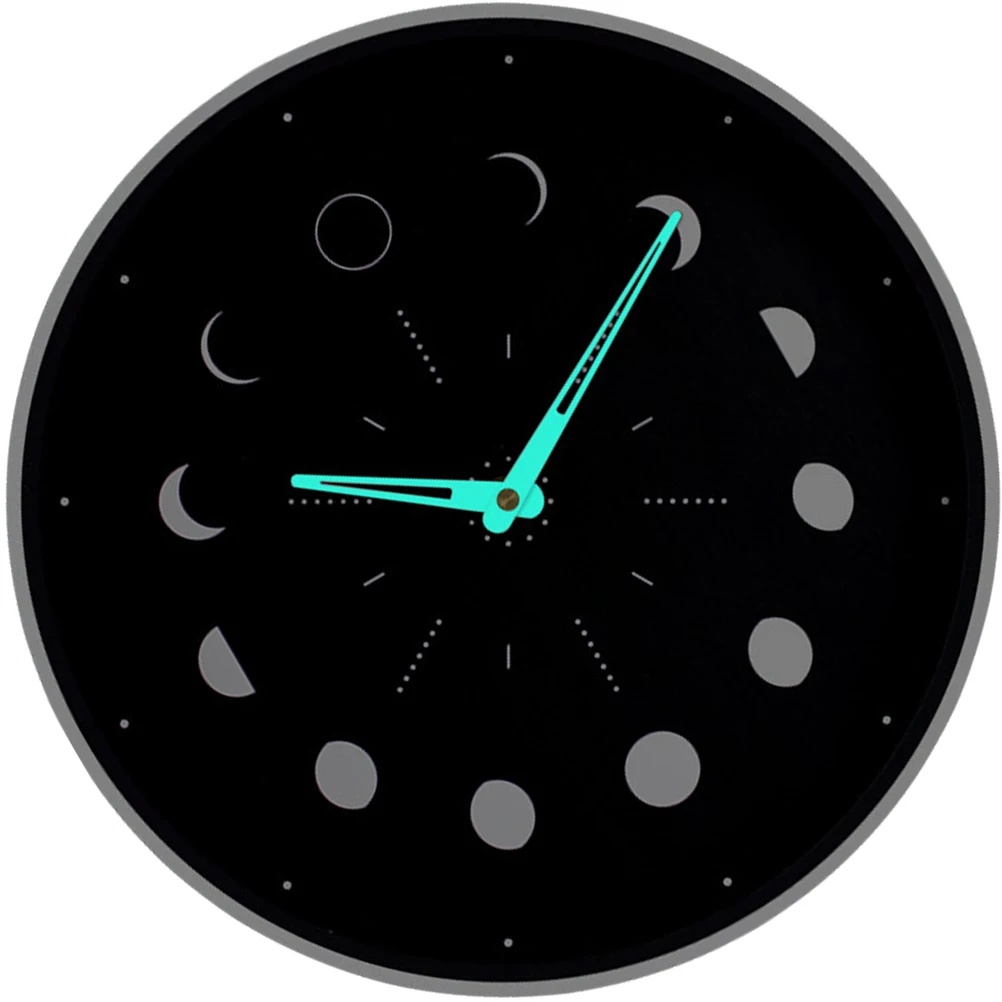 

Luminous Moon Clock Wall Decor Silent Non Ticking Round Modern Wall Clocks Clock Bedroom Living Retro Wood Glass