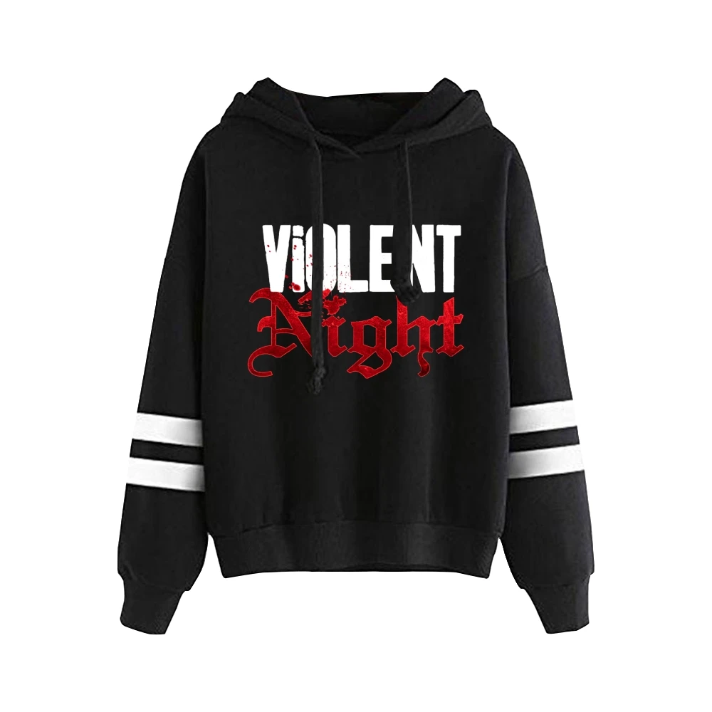 

Violent Night Movie Unisex Pocketless Parallel Bars Sleeve Sweatshirts Women Men Hoodie Casual Style Fashion Clothes