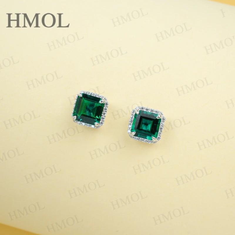 Kolczyki na zamówienie, sztuczne kamienie szlachetne (szmaragd/ruby/szafir), srebro próby 925, prezent, hipoalergiczne, odporne na blaknięcie, sprzedaż bezpośrednio od producenta.