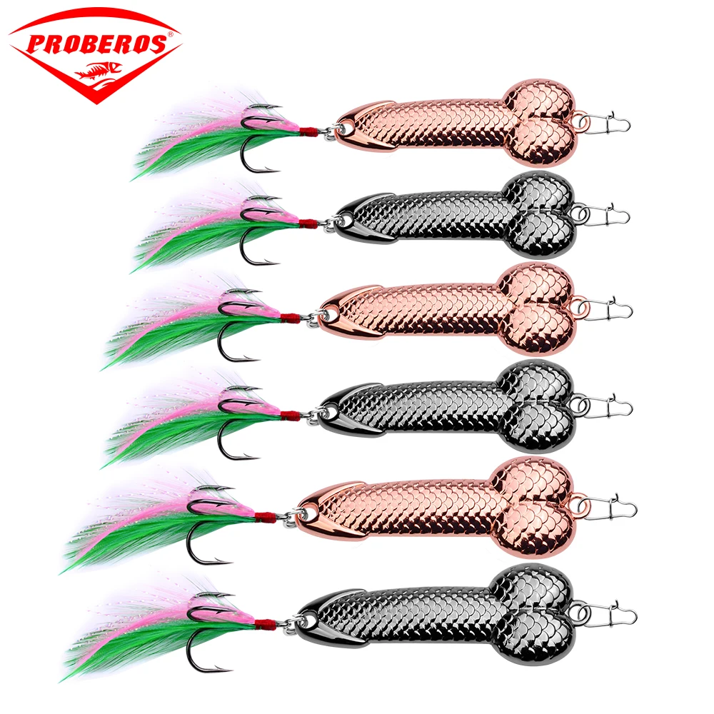 Proberos 1pcs Gag Fishing Lures, Metal Luminous Sequin Spoons For Bass Fishing Lures Fishermen Gear Spinner Baits