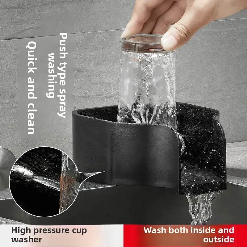 

Automatic Glass Cup Washer High Pressure Kitchen Sink Rinser Machine Household Bar Beer Milk Bottle Tea Cup Cleaning Tool