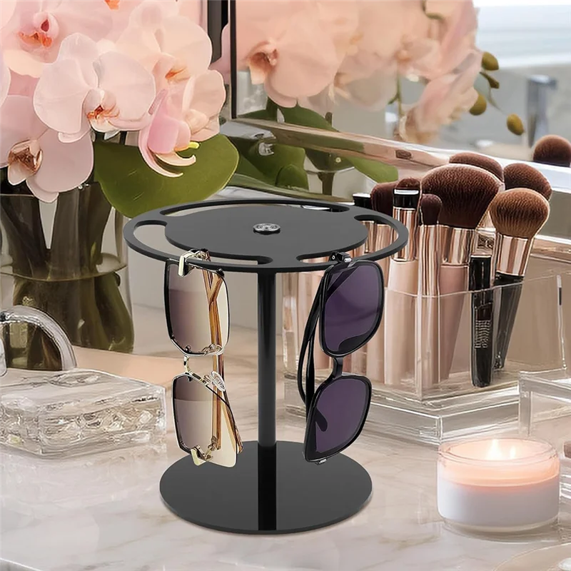 

Sunglasses Holder Stand Acrylic Sunglasses Organizer +360 Rotating Eyewear Glasses Holder-ABQU