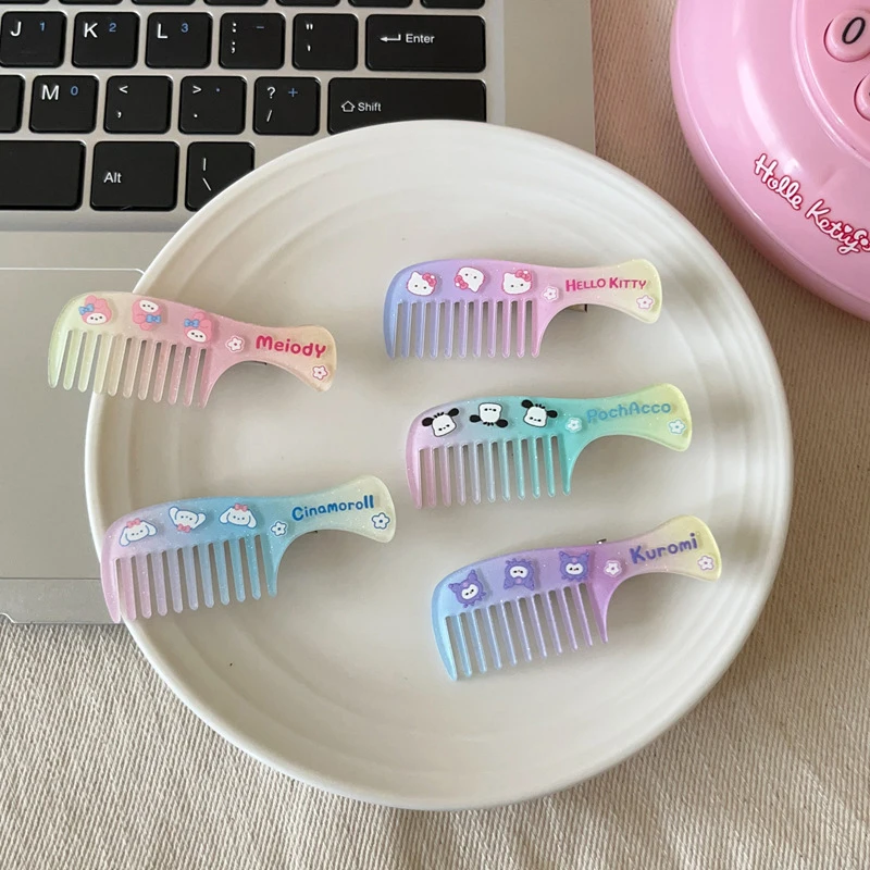 Sanrio Fashion Gradient Color Small Comb Hair Clip For Women Girls Cute Funny Sweet Duckbill Hair Clip Hair Accessories Gifts