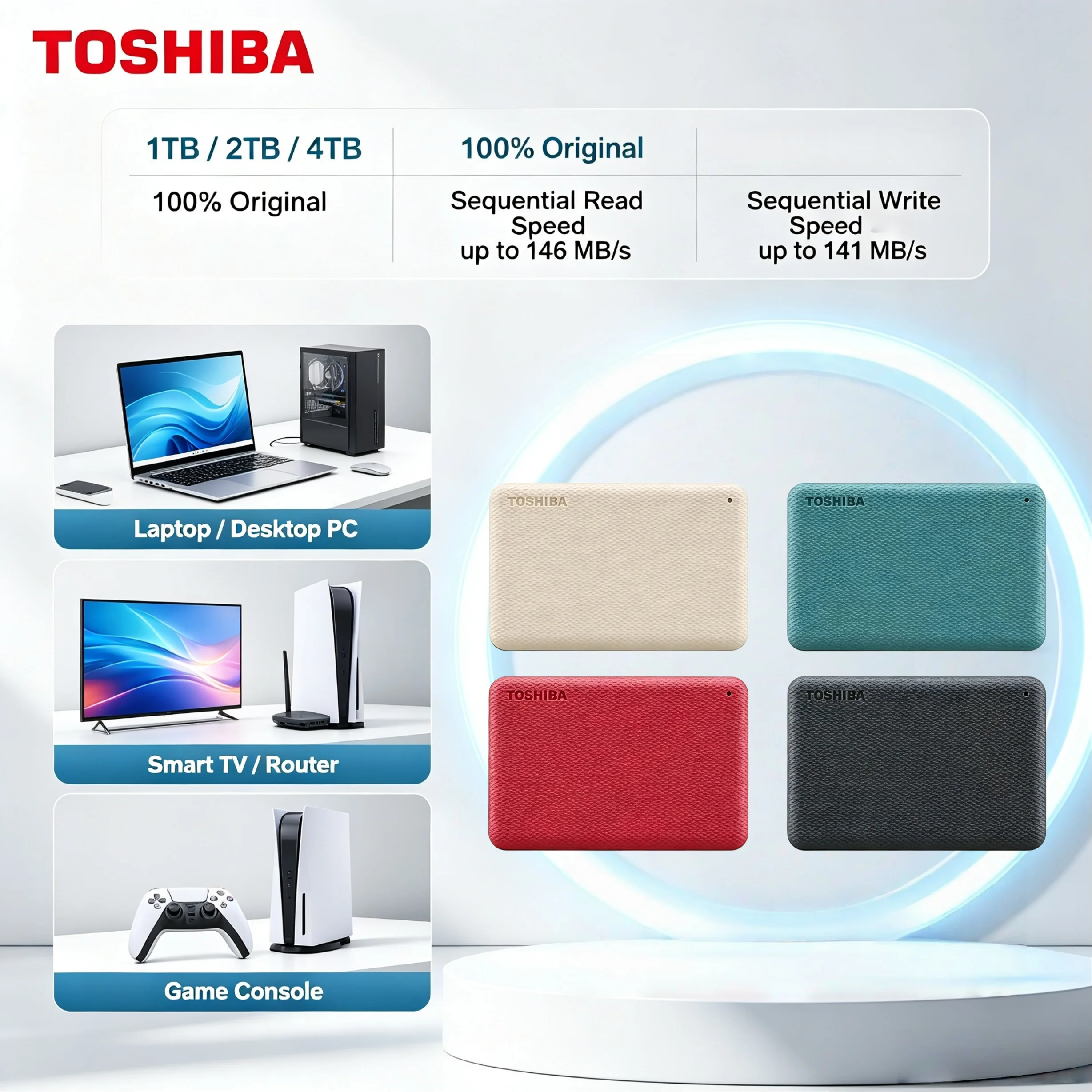 1TB 2TB 4TB Toshiba Canvio V10 Portable External HDD USB 30 25 Inch Hard Drive for Laptop Computer Storage Max Pro Drive Use