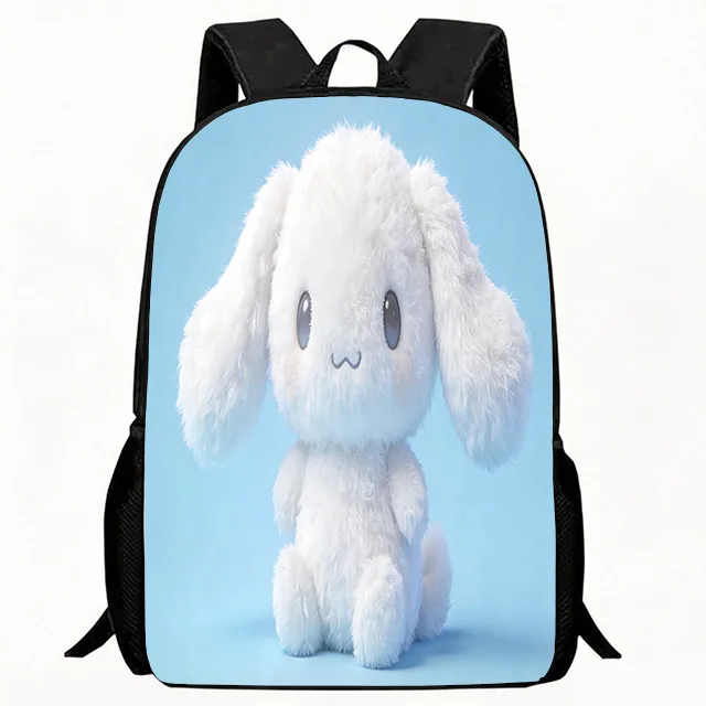 

Kids Bag Fluffy White Puppy Print Backpack Kids Lightweight School Bag Adjustable Breathable Straps Durable Polyester Casual Day