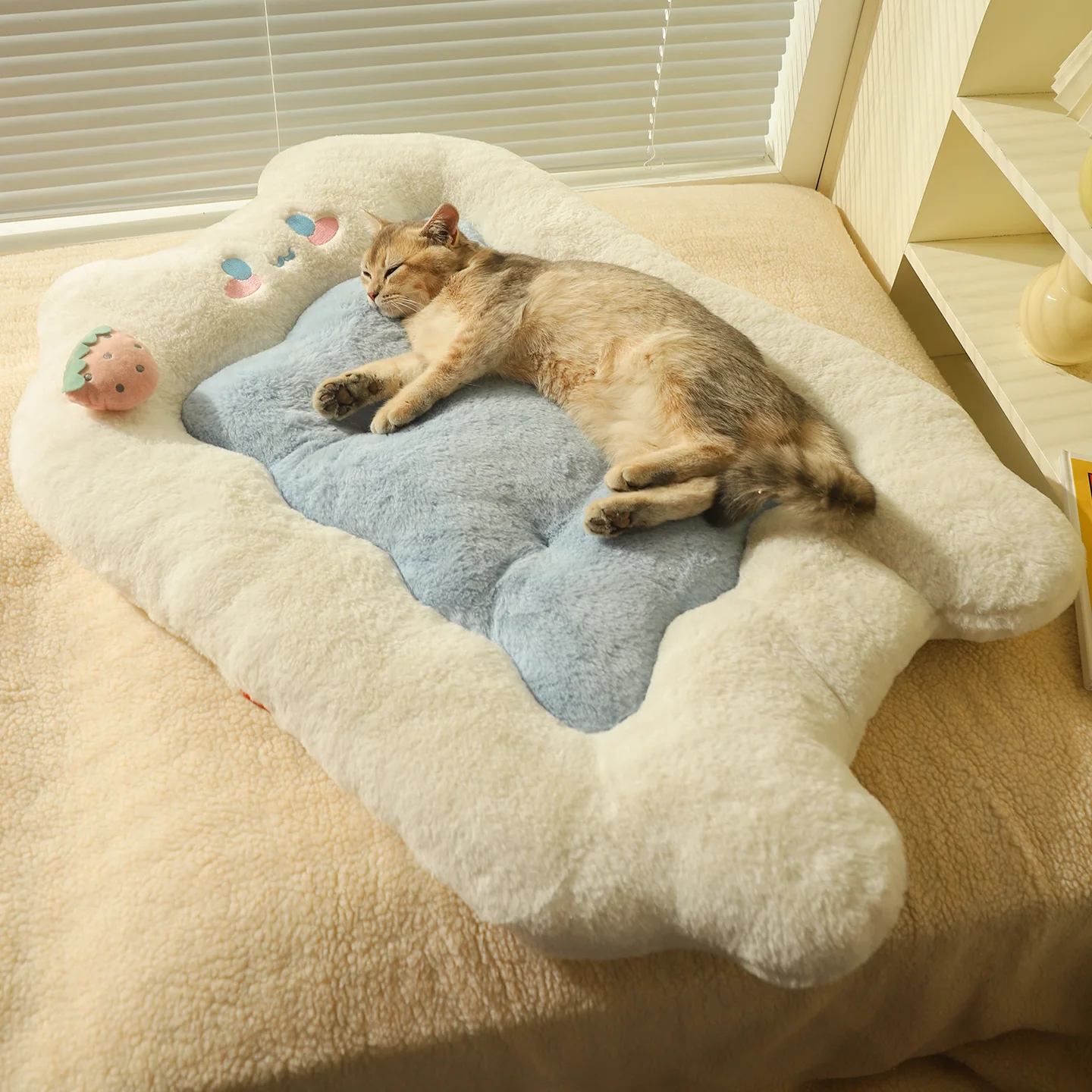 

Теплый зимний коврик-лежанка для кошек и собак, мягкая уютная подушка для щенков и котят, универсальный всесезонный домик Hoopet