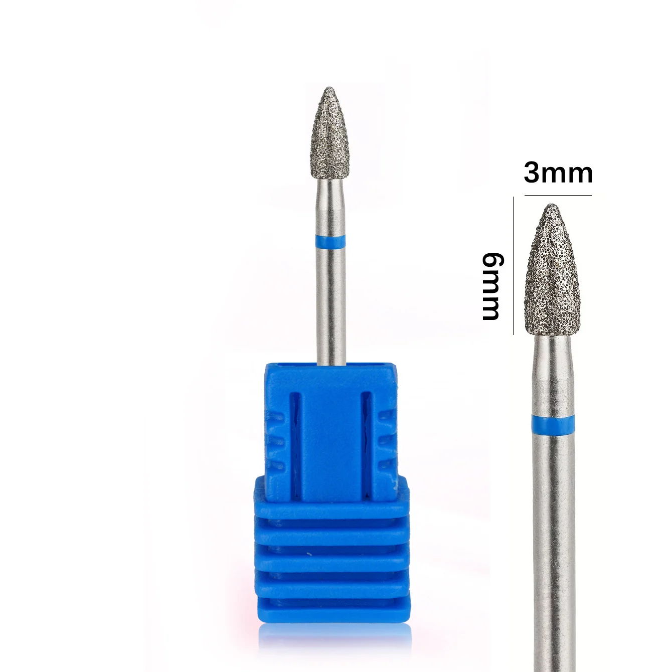 Fresa a cono diamantata per unghie, punta rotante russa per cuticole, strumento elettrico per manicure, accessori per unghie