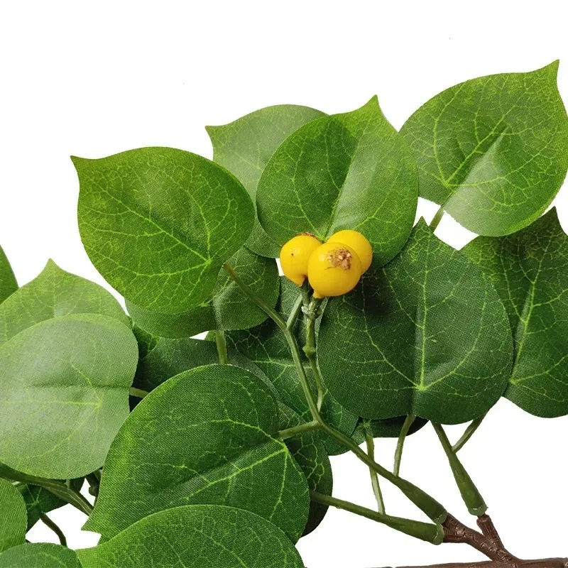 Planta falsa para el hogar, decoración de sala de estar, simulación de hojas verdes de eucalipto, arreglo de jungla, accesorios de arreglo floral