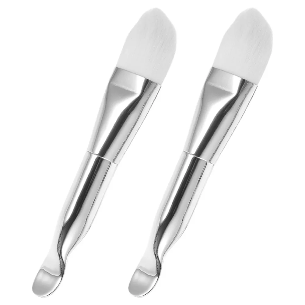 Aplicador de cepillo para máscara Facial, 2 uds., doble extremo, arcilla, máscara de barro, cepillo, cuchara, herramienta de maquillaje para cara, Spa, salón, viaje