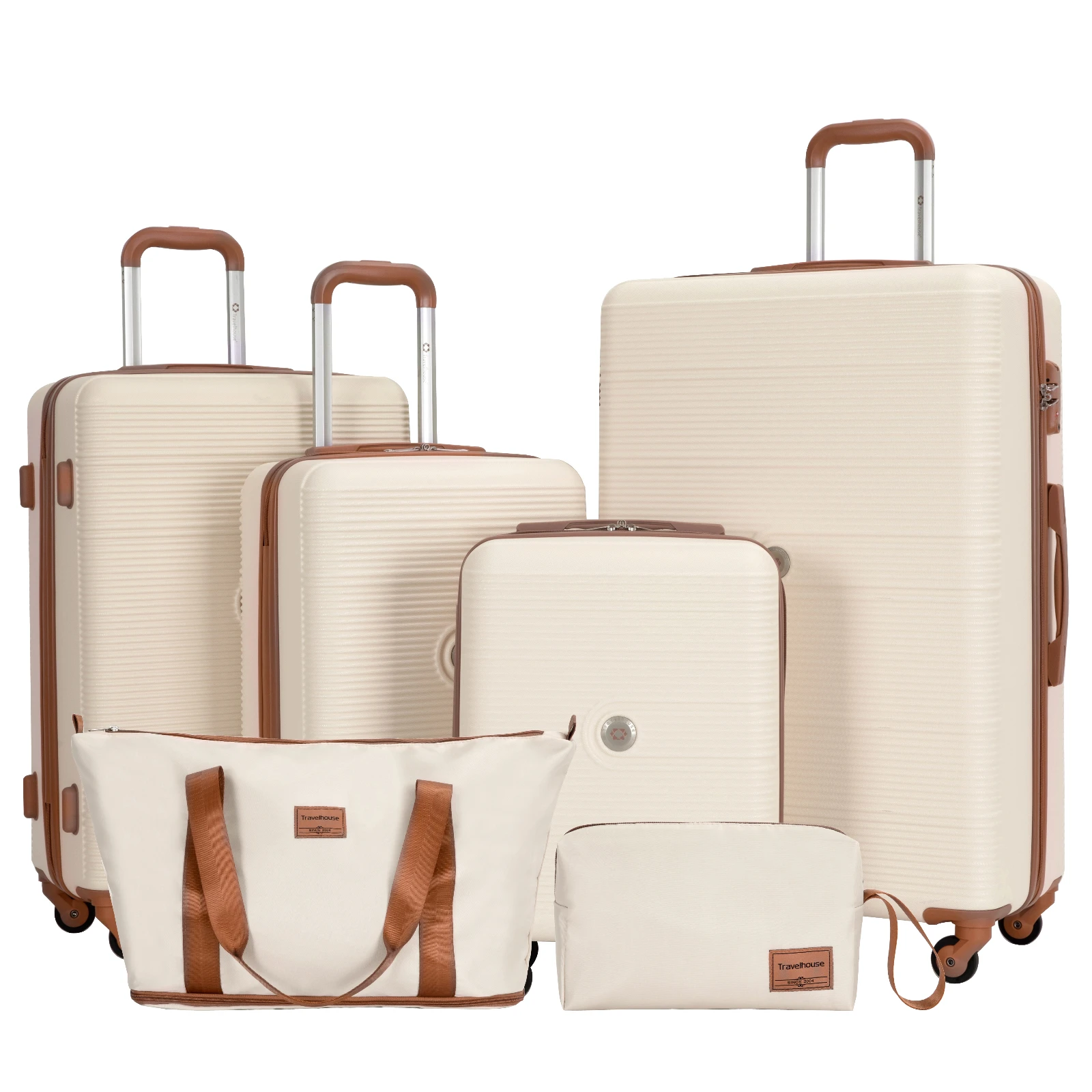 

Luggage Sets 4 Piece,Suitcases with Double Spinner Wheels and TSA Lock,Hardcase 6 set Luggage with Travel Duffle Bag