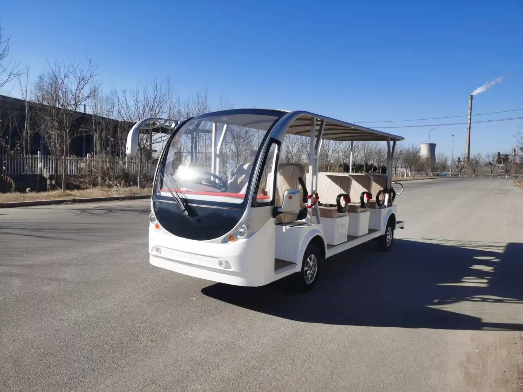 Wholesale 72V 100AH 7.5KW Tourist Bus 8-23 Seater Multifunctional 4-Wheel Electric Open Sightseeing Cart with Folding Seats