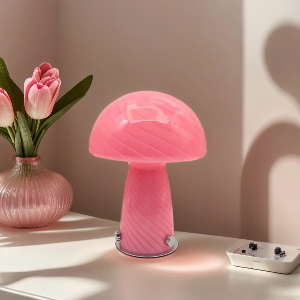 

Bauhaus Style Mushroom Night Light USB Powered Bedside Table Lamp Glass Shade Bedroom Living Room Hotel Decor Ambient Lighting