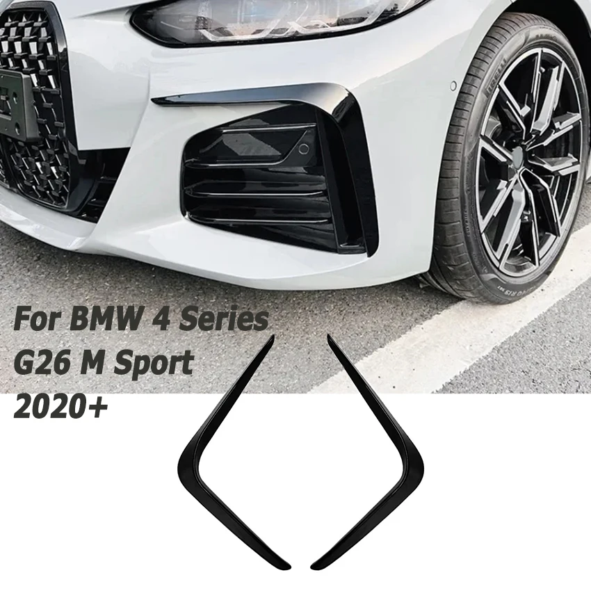 

Car Front Bumper Side Splitter for BMW 4 Series G26 M Sport 2020 2021 2022 2023+ Wind Knife Trim Cover Auto Aftermarket Parts
