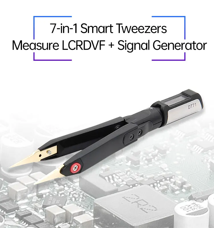 MINIWARE pinzette intelligenti digitali portatili DT71 LCR SMD Tester 10KHz Meter generatore di segnale debug strumento di riparazione Display OLED