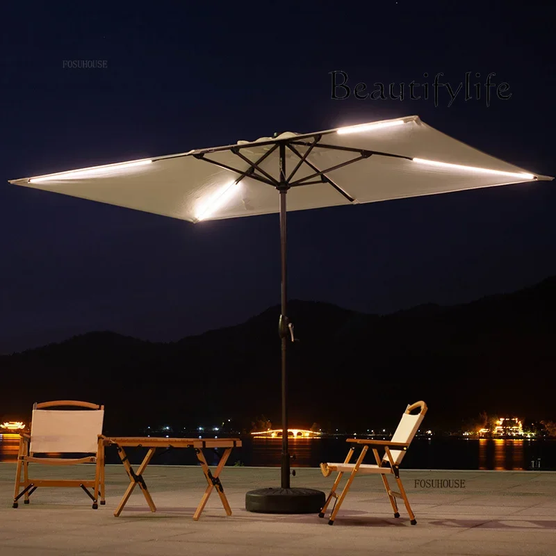 X-S Rectangular Outdoor Patio Umbrellas Stall Parasol Milk Tea Shop Sun Umbrella Villa Garden Commercial Roman Parasol Furniture
