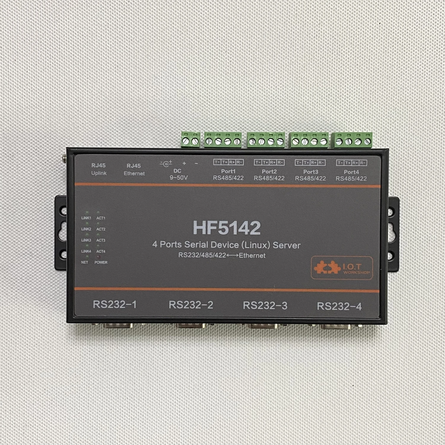 4 Ports Serial Device Server Linux System RS232 RS485 RS422 to Ethernet Converter Serial Port Server HF5142