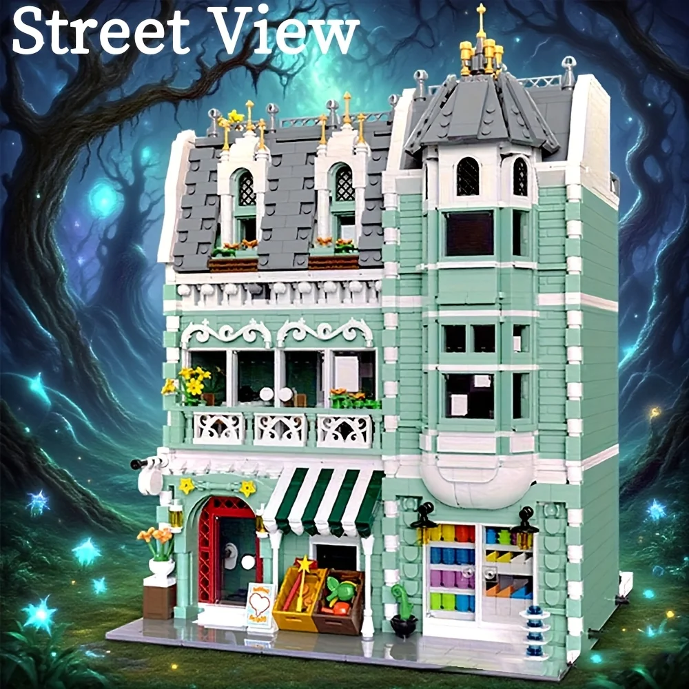 الطوب الصغير متجر بقالة 2225 قطعة ألعاب مكعبات البناء نموذج معماري الطوب اللعب زينة هدايا عيد الميلاد للأصدقاء