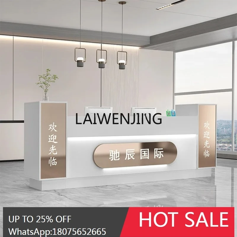 simple checkout page light luxury hotel reception counter