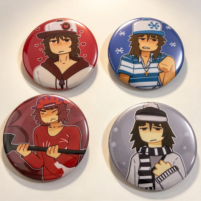 58mm The Moon I Rot Behind Inspired Pin Badges Cartoon Character Tin Button Brooch Backpack Accessory Fans Birthday Gift