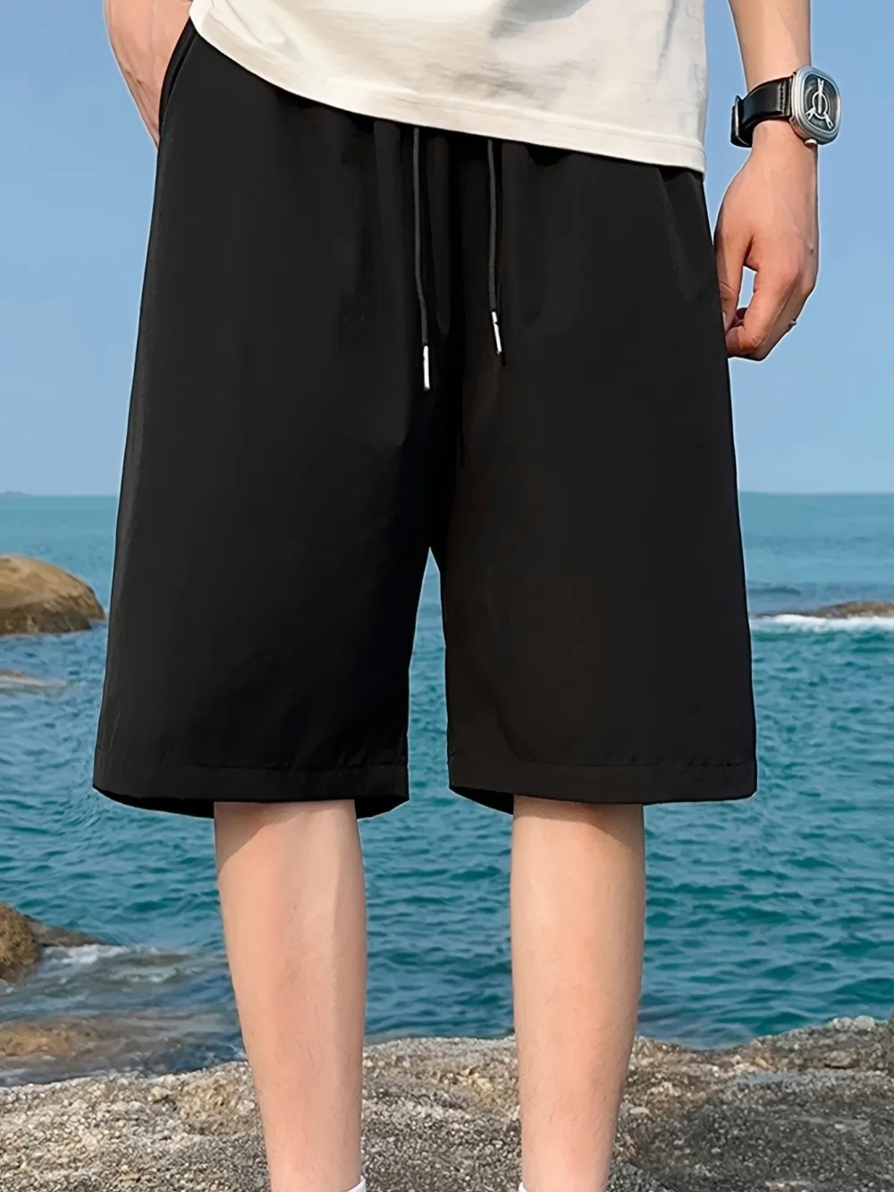 

Basic Solid Pants Oversized Mens Summer Jogging Five Pair Trousers Sports Gym Drawstring Shorts Fashion High waisted Streetwear