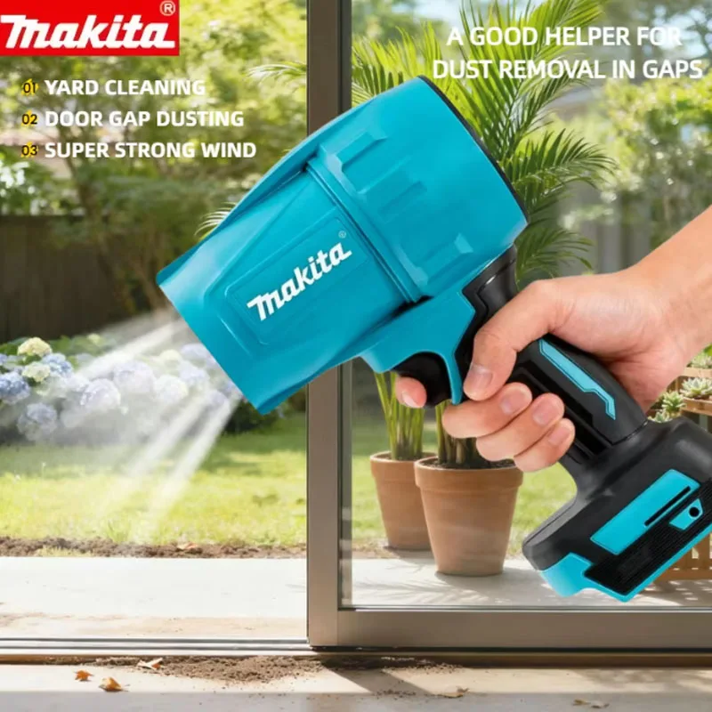 Makita 18V Turbo Jet Fan Violent Blower 30000RPM Electric Air Duster with Rechargeable Light Car Cleaning Tool Wind Speed