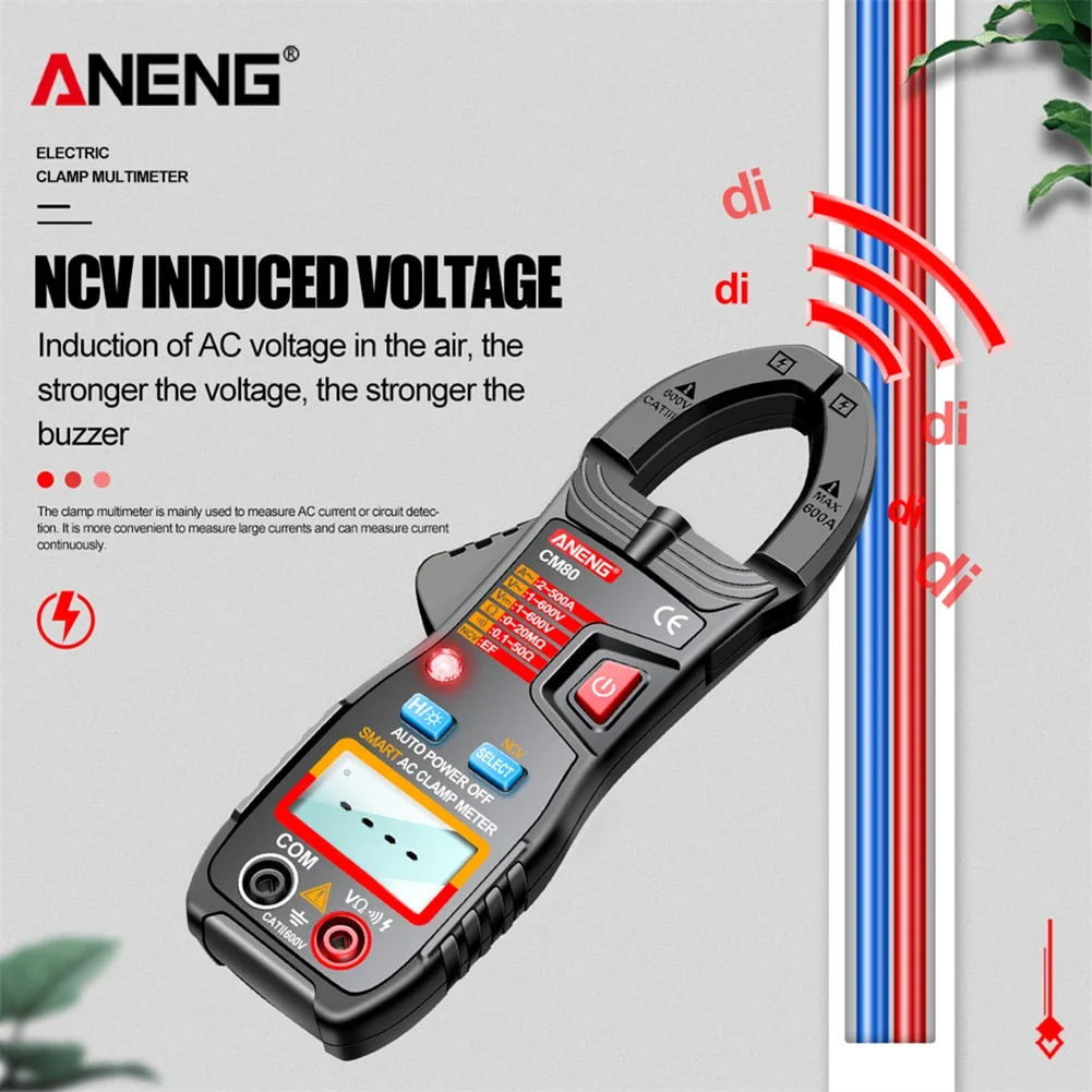 ANENG CM80 4000 Counts Smart Digital Clamp Meter DC/AC Current Voltage Resistance Tester Auto Range NCV Tester Multimeter