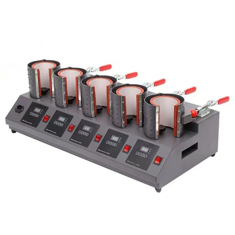 Five-in-One Heat Transfer Machine Multi-Hole Mug Transfer Heat Press Machine Five-Hole Baking Applicator for Personalized Gifts